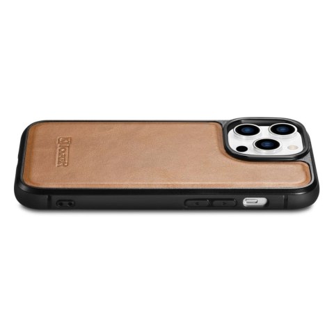 ICarer Leather Oil Wax etui pokryte naturalną skórą do iPhone 14 Pro brązowy (WMI14220718-TN) ICarer Leather Oil Wax etui pokryte naturalną skórą do iPhone 14 Pro brązowy (WMI14220718-TN)
