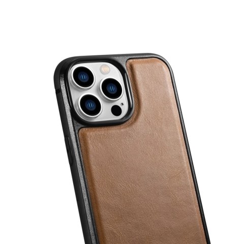 ICarer Leather Oil Wax etui pokryte naturalną skórą do iPhone 14 Pro brązowy (WMI14220718-TN) ICarer Leather Oil Wax etui pokryte naturalną skórą do iPhone 14 Pro brązowy (WMI14220718-TN)