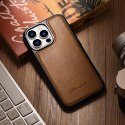 ICarer Leather Oil Wax etui pokryte naturalną skórą do iPhone 14 Pro brązowy (WMI14220718-TN)