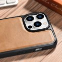ICarer Leather Oil Wax etui pokryte naturalną skórą do iPhone 14 Pro brązowy (WMI14220718-TN)
