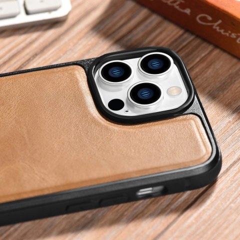 ICarer Leather Oil Wax etui pokryte naturalną skórą do iPhone 14 Pro brązowy (WMI14220718-TN) ICarer Leather Oil Wax etui pokryte naturalną skórą do iPhone 14 Pro brązowy (WMI14220718-TN)
