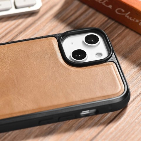 ICarer Leather Oil Wax etui pokryte naturalną skórą do iPhone 14 brązowy (WMI14220717-TN) ICarer Leather Oil Wax etui pokryte naturalną skórą do iPhone 14 brązowy (WMI14220717-TN)