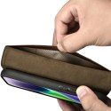 ICarer Oil Wax Wallet Case 2in1 etui iPhone 14 Plus skórzany pokrowiec z klapką Anti-RFID brązowy (WMI14220723-BN)