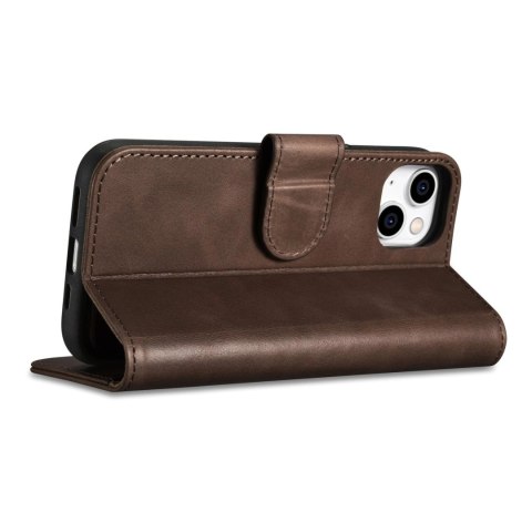 ICarer Oil Wax Wallet Case 2in1 etui iPhone 14 Plus skórzany pokrowiec z klapką Anti-RFID brązowy (WMI14220723-BN) ICarer Oil Wax Wallet Case 2in1 etui iPhone 14 Plus skórzany pokrowiec z klapką Anti-RFID brązowy (WMI14220723-BN)