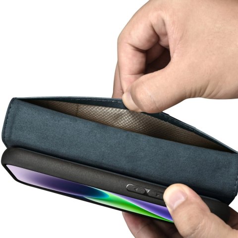 ICarer Oil Wax Wallet Case 2in1 etui iPhone 14 Plus skórzany pokrowiec z klapką Anti-RFID niebieski (WMI14220723-BU) ICarer Oil Wax Wallet Case 2in1 etui iPhone 14 Plus skórzany pokrowiec z klapką Anti-RFID niebieski (WMI14220723-BU)