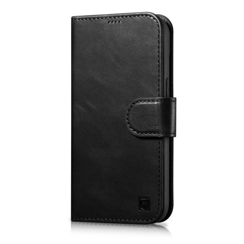 ICarer Oil Wax Wallet Case 2in1 etui iPhone 14 Pro skórzany pokrowiec z klapką Anti-RFID czarny (WMI14220722-BK) ICarer Oil Wax Wallet Case 2in1 etui iPhone 14 Pro skórzany pokrowiec z klapką Anti-RFID czarny (WMI14220722-BK)