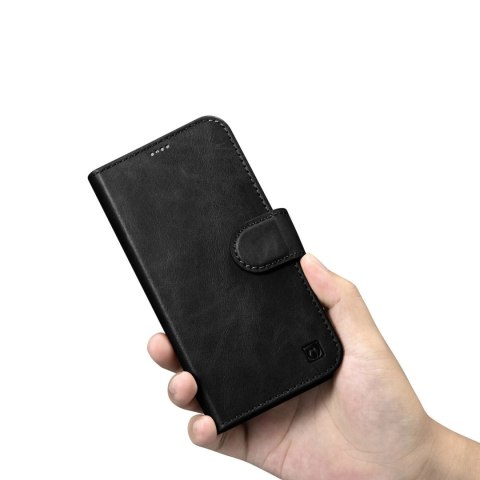 ICarer Oil Wax Wallet Case 2in1 etui iPhone 14 Pro skórzany pokrowiec z klapką Anti-RFID czarny (WMI14220722-BK) ICarer Oil Wax Wallet Case 2in1 etui iPhone 14 Pro skórzany pokrowiec z klapką Anti-RFID czarny (WMI14220722-BK)