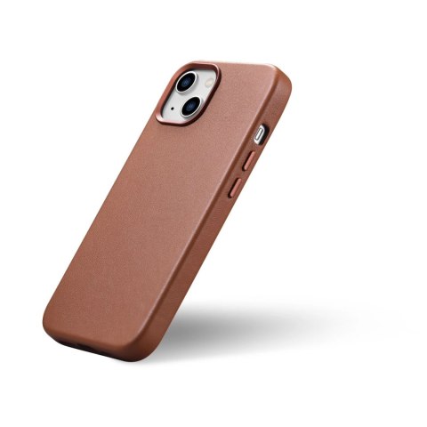 ICarer Case Leather pokrowiec etui z naturalnej skóry do iPhone 14 Plus brązowy (kompatybilne z MagSafe) ICarer Case Leather pokrowiec etui z naturalnej skóry do iPhone 14 Plus brązowy (kompatybilne z MagSafe)