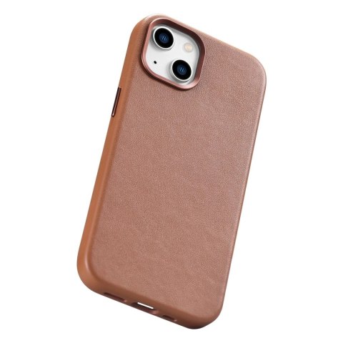 ICarer Case Leather pokrowiec etui z naturalnej skóry do iPhone 14 Plus brązowy (kompatybilne z MagSafe) ICarer Case Leather pokrowiec etui z naturalnej skóry do iPhone 14 Plus brązowy (kompatybilne z MagSafe)