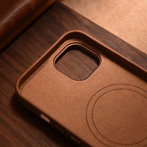 ICarer Case Leather pokrowiec etui z naturalnej skóry do iPhone 14 Plus brązowy (kompatybilne z MagSafe) ICarer Case Leather pokrowiec etui z naturalnej skóry do iPhone 14 Plus brązowy (kompatybilne z MagSafe)