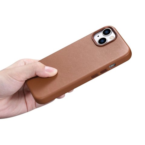 ICarer Case Leather pokrowiec etui z naturalnej skóry do iPhone 14 Plus brązowy (kompatybilne z MagSafe) ICarer Case Leather pokrowiec etui z naturalnej skóry do iPhone 14 Plus brązowy (kompatybilne z MagSafe)