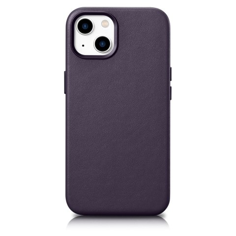 ICarer Case Leather pokrowiec etui z naturalnej skóry do iPhone 14 Plus ciemnofioletowy (kompatybilne z MagSafe) ICarer Case Leather pokrowiec etui z naturalnej skóry do iPhone 14 Plus ciemnofioletowy (kompatybilne z MagSafe)
