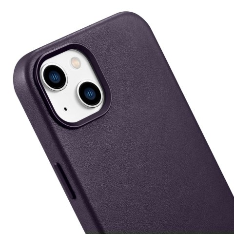 ICarer Case Leather pokrowiec etui z naturalnej skóry do iPhone 14 Plus ciemnofioletowy (kompatybilne z MagSafe) ICarer Case Leather pokrowiec etui z naturalnej skóry do iPhone 14 Plus ciemnofioletowy (kompatybilne z MagSafe)