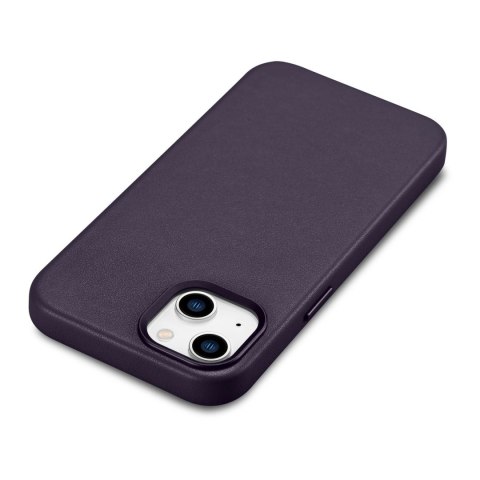 ICarer Case Leather pokrowiec etui z naturalnej skóry do iPhone 14 Plus ciemnofioletowy (kompatybilne z MagSafe) ICarer Case Leather pokrowiec etui z naturalnej skóry do iPhone 14 Plus ciemnofioletowy (kompatybilne z MagSafe)
