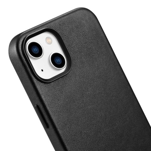 ICarer Case Leather pokrowiec etui z naturalnej skóry do iPhone 14 Plus czarny (kompatybilne z MagSafe) ICarer Case Leather pokrowiec etui z naturalnej skóry do iPhone 14 Plus czarny (kompatybilne z MagSafe)