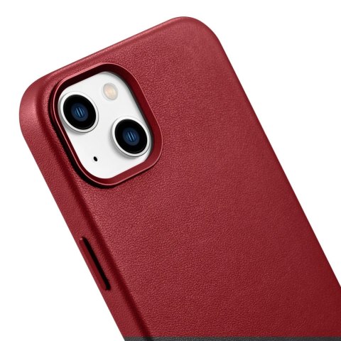 ICarer Case Leather pokrowiec etui z naturalnej skóry do iPhone 14 Plus czerwony (kompatybilne z MagSafe) ICarer Case Leather pokrowiec etui z naturalnej skóry do iPhone 14 Plus czerwony (kompatybilne z MagSafe)