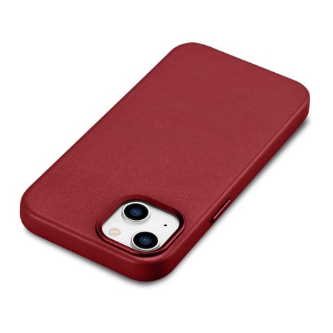 ICarer Case Leather pokrowiec etui z naturalnej skóry do iPhone 14 Plus czerwony (kompatybilne z MagSafe) ICarer Case Leather pokrowiec etui z naturalnej skóry do iPhone 14 Plus czerwony (kompatybilne z MagSafe)