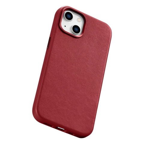 ICarer Case Leather pokrowiec etui z naturalnej skóry do iPhone 14 Plus czerwony (kompatybilne z MagSafe) ICarer Case Leather pokrowiec etui z naturalnej skóry do iPhone 14 Plus czerwony (kompatybilne z MagSafe)