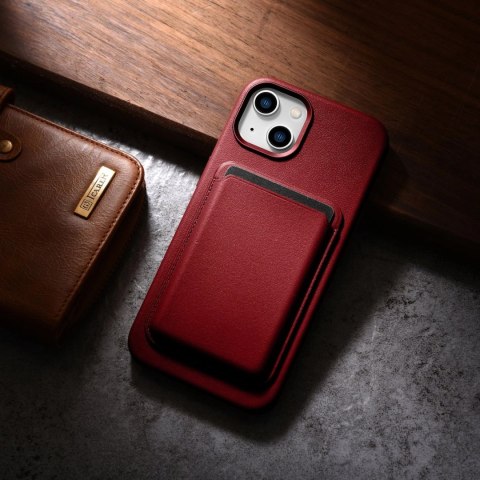 ICarer Case Leather pokrowiec etui z naturalnej skóry do iPhone 14 Plus czerwony (kompatybilne z MagSafe) ICarer Case Leather pokrowiec etui z naturalnej skóry do iPhone 14 Plus czerwony (kompatybilne z MagSafe)