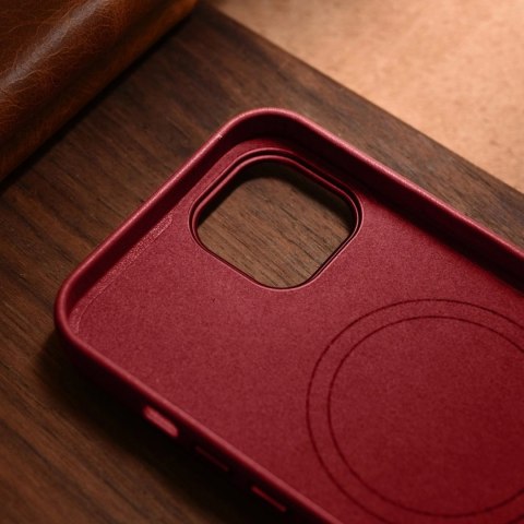 ICarer Case Leather pokrowiec etui z naturalnej skóry do iPhone 14 Plus czerwony (kompatybilne z MagSafe) ICarer Case Leather pokrowiec etui z naturalnej skóry do iPhone 14 Plus czerwony (kompatybilne z MagSafe)