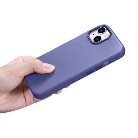 ICarer Case Leather pokrowiec etui z naturalnej skóry do iPhone 14 Plus jasnofioletowy (kompatybilne z MagSafe) ICarer Case Leather pokrowiec etui z naturalnej skóry do iPhone 14 Plus jasnofioletowy (kompatybilne z MagSafe)