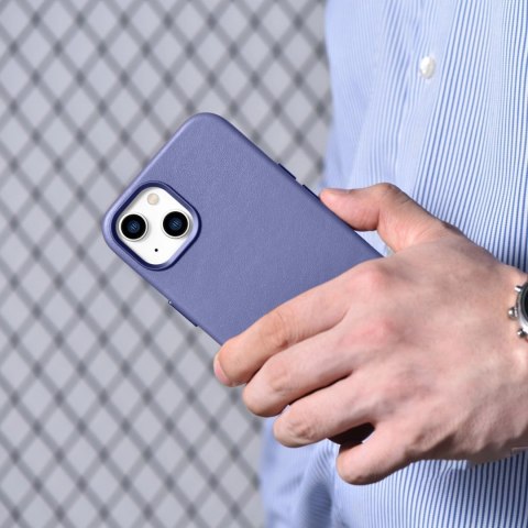 ICarer Case Leather pokrowiec etui z naturalnej skóry do iPhone 14 Plus jasnofioletowy (kompatybilne z MagSafe) ICarer Case Leather pokrowiec etui z naturalnej skóry do iPhone 14 Plus jasnofioletowy (kompatybilne z MagSafe)