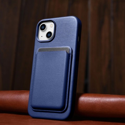 ICarer Case Leather pokrowiec etui z naturalnej skóry do iPhone 14 Plus niebieski (kompatybilne z MagSafe) ICarer Case Leather pokrowiec etui z naturalnej skóry do iPhone 14 Plus niebieski (kompatybilne z MagSafe)