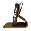 ICarer Oil Wax Wallet Case 2in1 etui iPhone 14 Pro Max skórzany pokrowiec z klapką Anti-RFID brązowy (WMI14220724-TN)