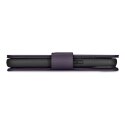 ICarer Wallet Case 2in1 etui iPhone 14 Pro skórzany pokrowiec z klapką Anti-RFID ciemnofioletowy (WMI14220726-DP)