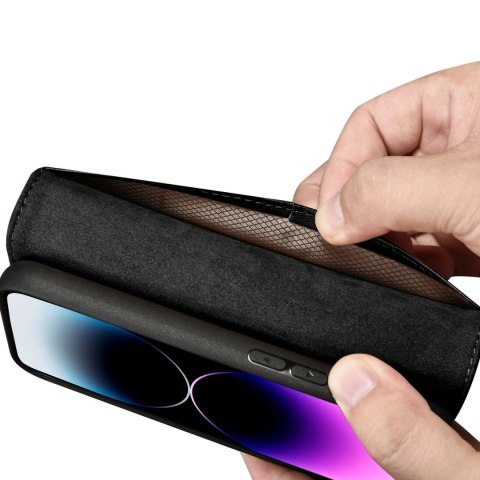 ICarer Wallet Case 2in1 etui iPhone 14 Pro skórzany pokrowiec z klapką Anti-RFID czarny (WMI14220726-BK) ICarer Wallet Case 2in1 etui iPhone 14 Pro skórzany pokrowiec z klapką Anti-RFID czarny (WMI14220726-BK)