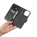 ICarer Wallet Case 2in1 etui iPhone 14 Pro skórzany pokrowiec z klapką Anti-RFID czarny (WMI14220726-BK)