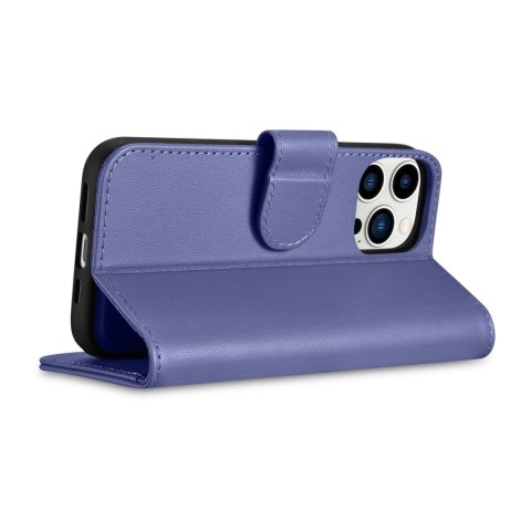 ICarer Wallet Case 2in1 etui iPhone 14 Pro skórzany pokrowiec z klapką Anti-RFID jasnofioletowy (WMI14220726-LP) ICarer Wallet Case 2in1 etui iPhone 14 Pro skórzany pokrowiec z klapką Anti-RFID jasnofioletowy (WMI14220726-LP)