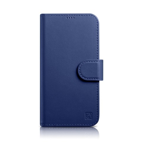 ICarer Wallet Case 2in1 etui iPhone 14 Pro skórzany pokrowiec z klapką Anti-RFID niebieski (WMI14220726-BU) ICarer Wallet Case 2in1 etui iPhone 14 Pro skórzany pokrowiec z klapką Anti-RFID niebieski (WMI14220726-BU)