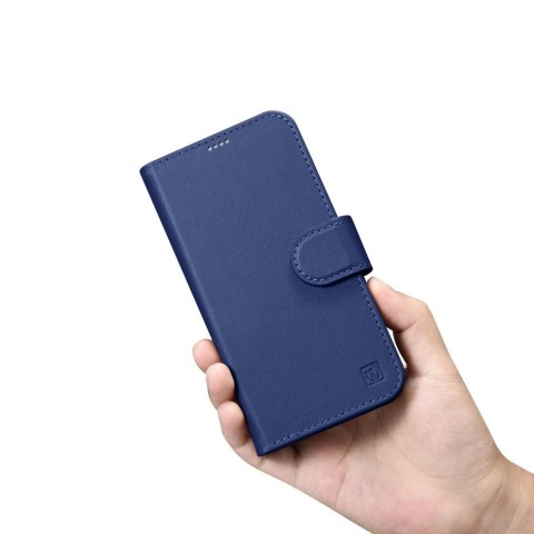 ICarer Wallet Case 2in1 etui iPhone 14 Pro skórzany pokrowiec z klapką Anti-RFID niebieski (WMI14220726-BU) ICarer Wallet Case 2in1 etui iPhone 14 Pro skórzany pokrowiec z klapką Anti-RFID niebieski (WMI14220726-BU)