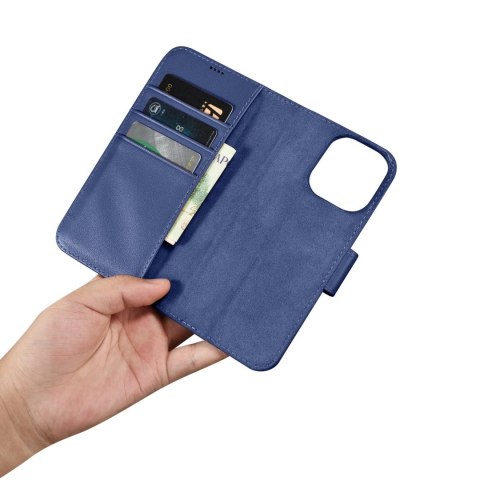 ICarer Wallet Case 2in1 etui iPhone 14 Pro skórzany pokrowiec z klapką Anti-RFID niebieski (WMI14220726-BU) ICarer Wallet Case 2in1 etui iPhone 14 Pro skórzany pokrowiec z klapką Anti-RFID niebieski (WMI14220726-BU)