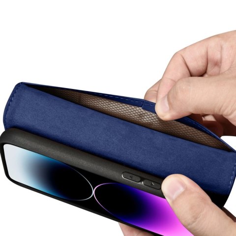 ICarer Wallet Case 2in1 etui iPhone 14 Pro skórzany pokrowiec z klapką Anti-RFID niebieski (WMI14220726-BU) ICarer Wallet Case 2in1 etui iPhone 14 Pro skórzany pokrowiec z klapką Anti-RFID niebieski (WMI14220726-BU)