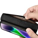 ICarer Wallet Case 2in1 etui iPhone 14 skórzany pokrowiec z klapką Anti-RFID czarny (WMI14220725-BK)