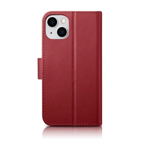 ICarer Wallet Case 2in1 etui iPhone 14 skórzany pokrowiec z klapką Anti-RFID czerwony (WMI14220725-RD) ICarer Wallet Case 2in1 etui iPhone 14 skórzany pokrowiec z klapką Anti-RFID czerwony (WMI14220725-RD)