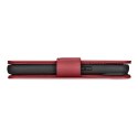 ICarer Wallet Case 2in1 etui iPhone 14 skórzany pokrowiec z klapką Anti-RFID czerwony (WMI14220725-RD)