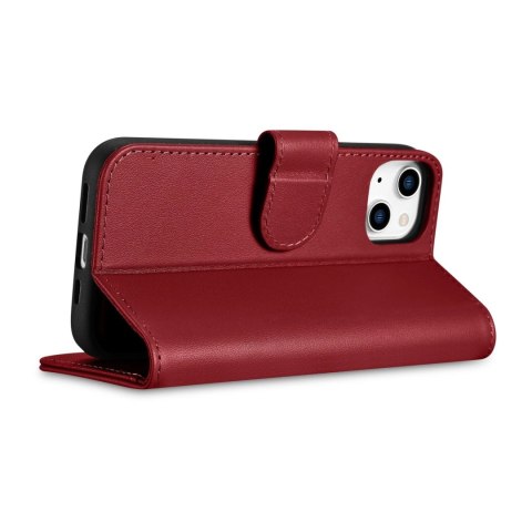 ICarer Wallet Case 2in1 etui iPhone 14 skórzany pokrowiec z klapką Anti-RFID czerwony (WMI14220725-RD) ICarer Wallet Case 2in1 etui iPhone 14 skórzany pokrowiec z klapką Anti-RFID czerwony (WMI14220725-RD)