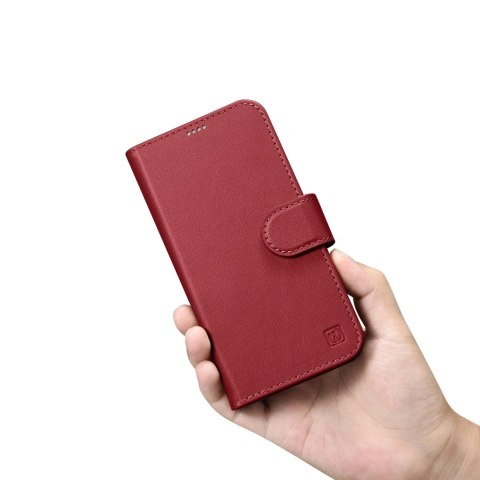 ICarer Wallet Case 2in1 etui iPhone 14 skórzany pokrowiec z klapką Anti-RFID czerwony (WMI14220725-RD) ICarer Wallet Case 2in1 etui iPhone 14 skórzany pokrowiec z klapką Anti-RFID czerwony (WMI14220725-RD)