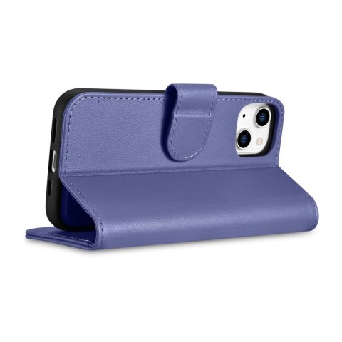 ICarer Wallet Case 2in1 etui iPhone 14 skórzany pokrowiec z klapką Anti-RFID jasnofioletowy (WMI14220725-LP) ICarer Wallet Case 2in1 etui iPhone 14 skórzany pokrowiec z klapką Anti-RFID jasnofioletowy (WMI14220725-LP)