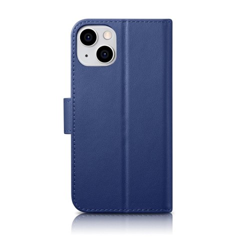 ICarer Wallet Case 2in1 etui iPhone 14 skórzany pokrowiec z klapką Anti-RFID niebieski (WMI14220725-BU) ICarer Wallet Case 2in1 etui iPhone 14 skórzany pokrowiec z klapką Anti-RFID niebieski (WMI14220725-BU)