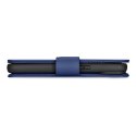 ICarer Wallet Case 2in1 etui iPhone 14 skórzany pokrowiec z klapką Anti-RFID niebieski (WMI14220725-BU)