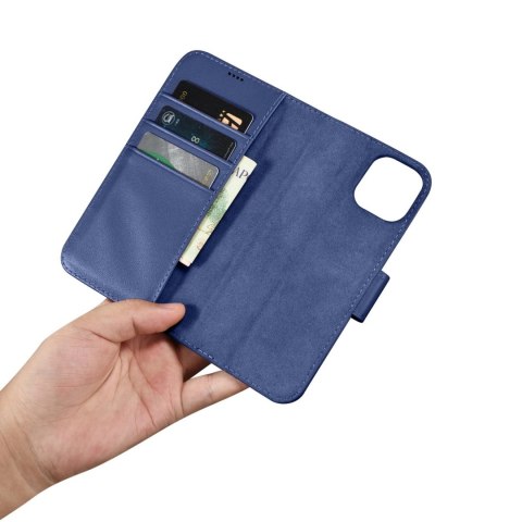 ICarer Wallet Case 2in1 etui iPhone 14 skórzany pokrowiec z klapką Anti-RFID niebieski (WMI14220725-BU) ICarer Wallet Case 2in1 etui iPhone 14 skórzany pokrowiec z klapką Anti-RFID niebieski (WMI14220725-BU)