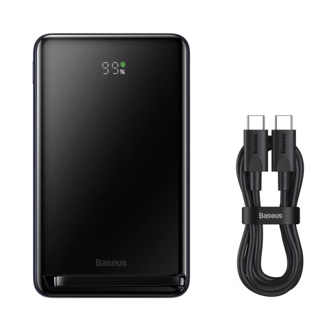 Powerbank Baseus Magnetic Bracket 10000mAh 20W z MagSafe - ciemnoniebieski + kabel USB-C 60W 0.5m Powerbank Baseus Magnetic Bracket 10000mAh 20W z MagSafe - ciemnoniebieski + kabel USB-C 60W 0.5m
