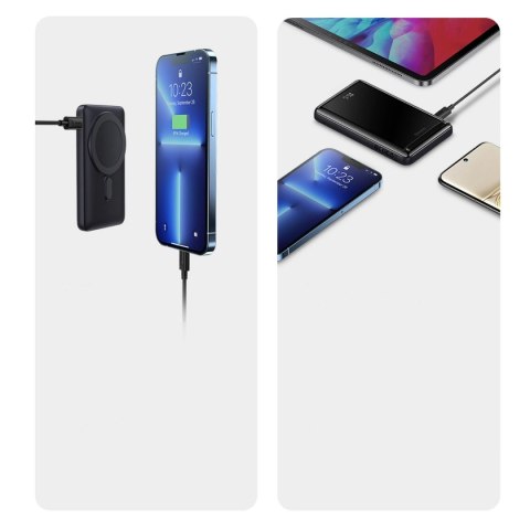 Powerbank Baseus Magnetic Bracket 10000mAh 20W z MagSafe - ciemnoniebieski + kabel USB-C 60W 0.5m Powerbank Baseus Magnetic Bracket 10000mAh 20W z MagSafe - ciemnoniebieski + kabel USB-C 60W 0.5m
