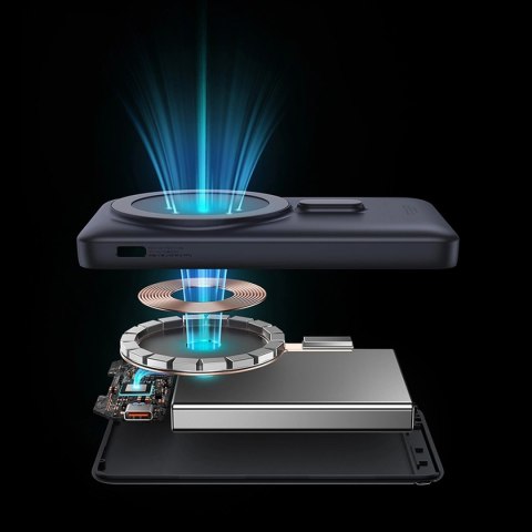 Powerbank Baseus Magnetic Bracket 10000mAh 20W z MagSafe - ciemnoniebieski + kabel USB-C 60W 0.5m Powerbank Baseus Magnetic Bracket 10000mAh 20W z MagSafe - ciemnoniebieski + kabel USB-C 60W 0.5m