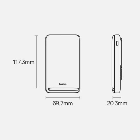 Powerbank Baseus Magnetic Bracket 10000mAh 20W z MagSafe - ciemnoniebieski + kabel USB-C 60W 0.5m Powerbank Baseus Magnetic Bracket 10000mAh 20W z MagSafe - ciemnoniebieski + kabel USB-C 60W 0.5m