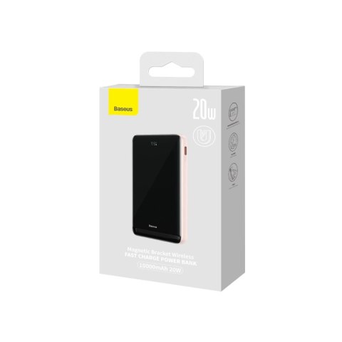 Powerbank Baseus Magnetic Bracket z MagSafe 10000mAh 20W - różowy + kabel USB-C 60W 0.5m Powerbank Baseus Magnetic Bracket z MagSafe 10000mAh 20W - różowy + kabel USB-C 60W 0.5m